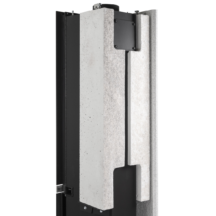 Die Wärmespeichermodule garantieren eine seitliche Diffusionswärme.