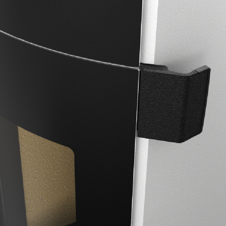 Dank des ergonomischen Griffs ist das Öffnen und Schließen der Kamintür ein Kinderspiel.