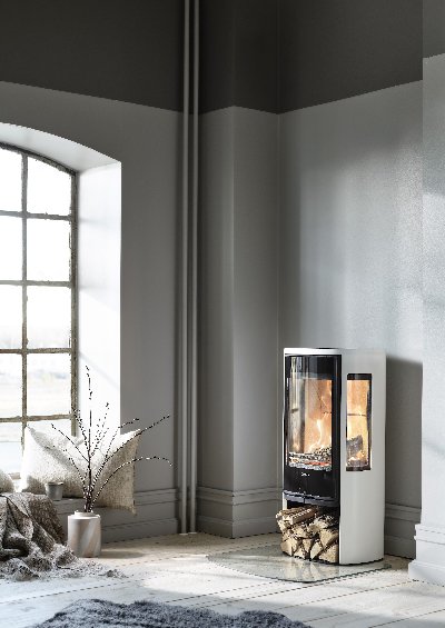 Contura 856 weiß - Glastür, Fachboden aus lackiertem Aluminium