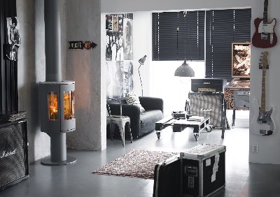 Contura 586 grau - Gusseisentür, Specksteinplatte