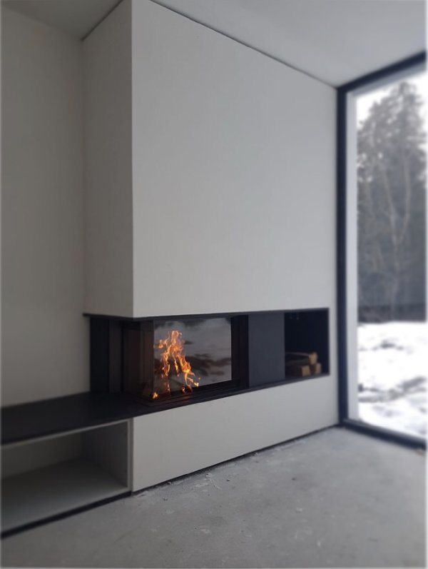 Corner fireplace Luna Diamond 900CL - Carron-Lugon