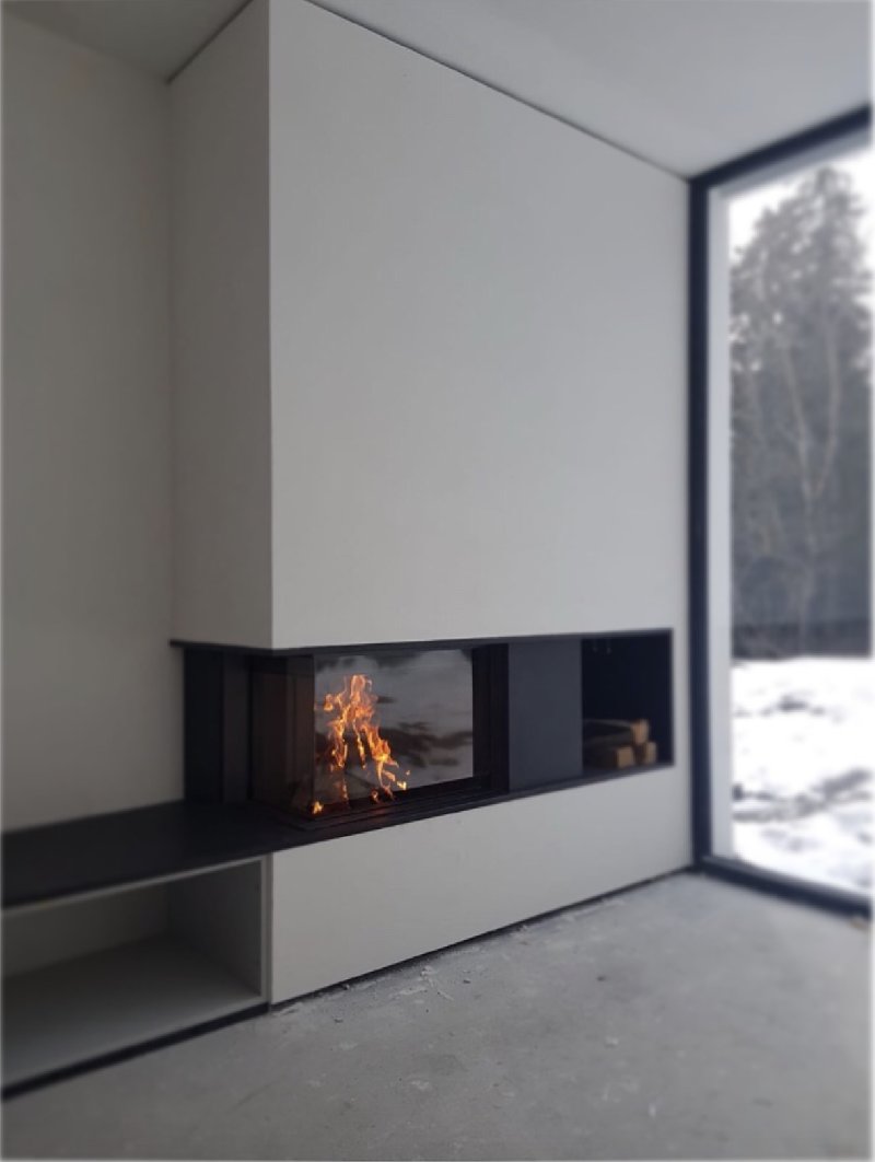 Corner fireplace Luna Diamond 900CL - Carron-Lugon