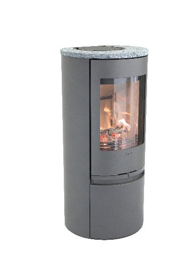 Contura 510 grau - Tür aus Gusseisen, Deckplatte aus Speckstein