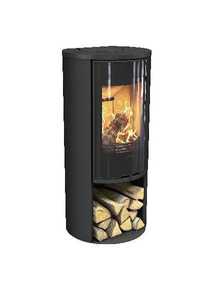 Contura 510 schwarz - Glastür, Ablage aus Gusseisen