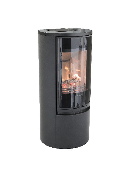 Contura 510 schwarz - Glastür, Glasboden