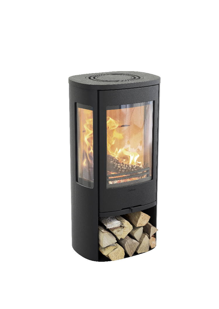 Contura 856 noir - Porte en fonte, plateau en alu laqué