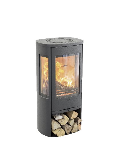 Contura 856 grau - Tür aus Gusseisen, Fachboden aus lackiertem Aluminium