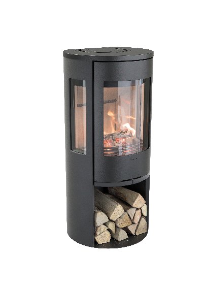 Contura 556 schwarz - Tür aus Gusseisen, Wanne aus Gusseisen
