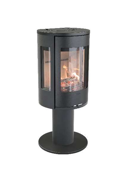 Contura 586 schwarz - Tür aus Gusseisen, Wanne aus Gusseisen