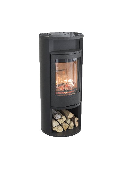 Contura 610 schwarz - Tür aus Gusseisen, Deckplatte aus Glas