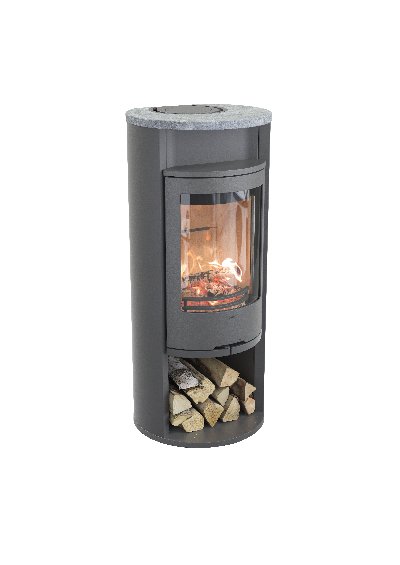Contura 610 grau - Tür aus Gusseisen, Deckplatte aus Speckstein