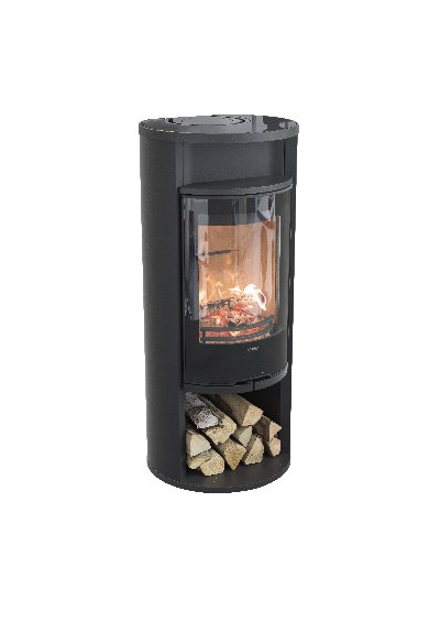 Contura 610 schwarz - Glastür, Deckplatte aus Speckstein