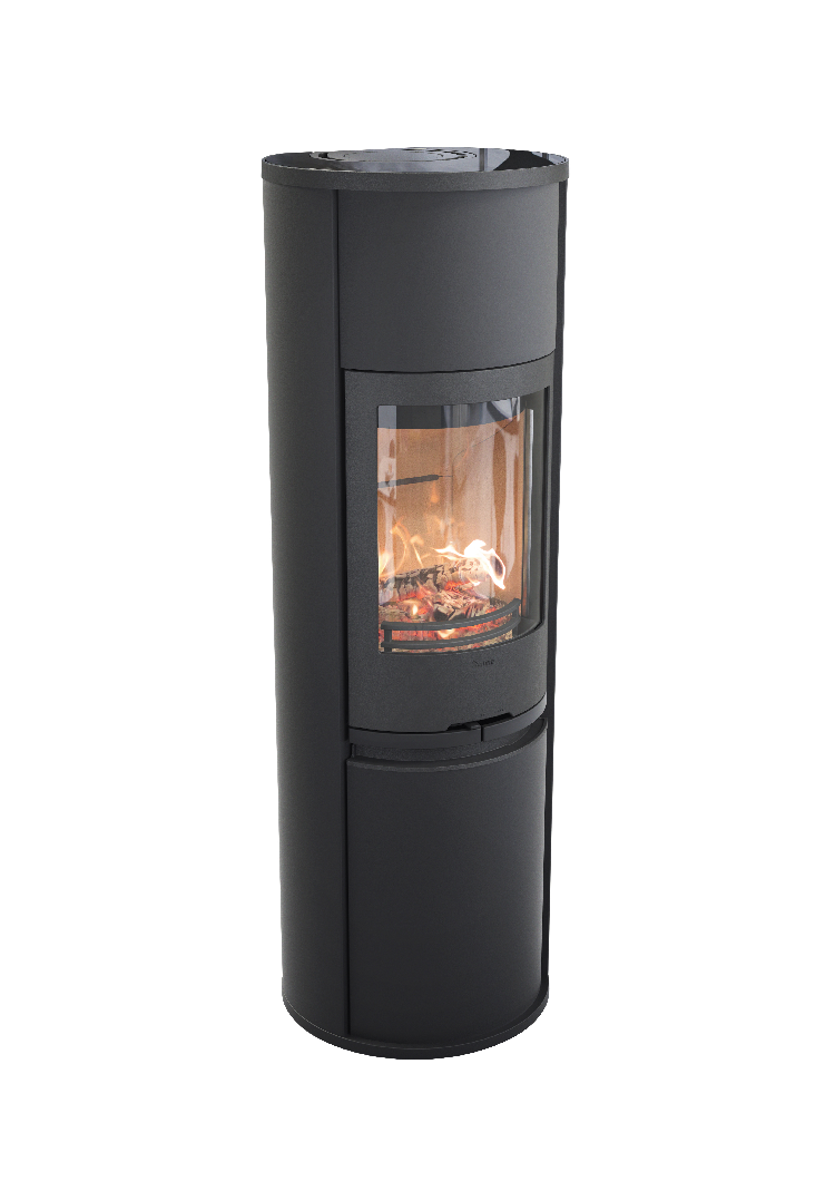 Contura 690 noir - Porte en fonte, plateau supérieur en verre