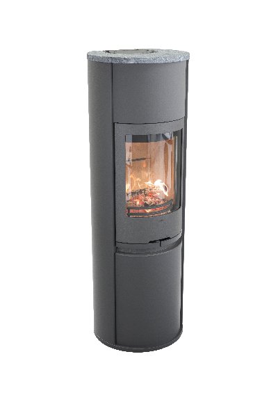 Contura 690 gris - Puerta de hierro fundido, placa superior de piedra de jabón