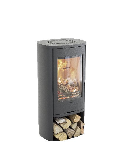 Contura 810 grau – Tür aus Gusseisen, obere Ablage aus lackiertem Aluminium