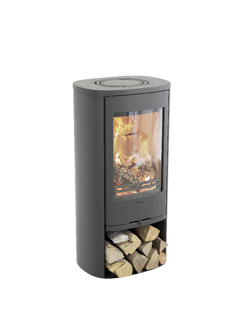 Contura 810 gris - Porte en fonte, plateau supérieur en aluminium laqué