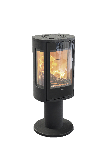 Contura 886 black - Glass door, lacquered aluminium top plate