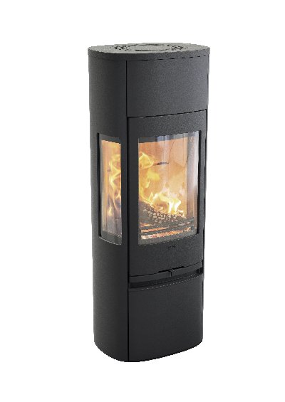 Contura 896 schwarz - Tür aus Gusseisen, Deckplatte aus lackiertem Aluminium