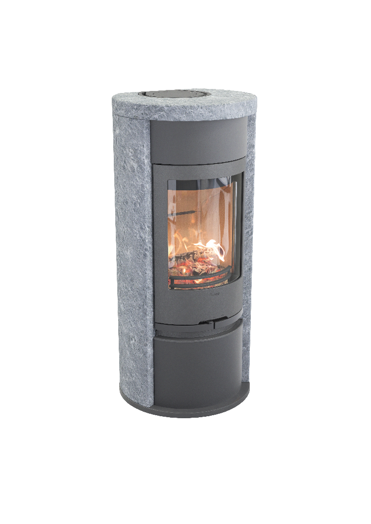 Contura 620T gris - Puerta de hierro fundido con puerta de acero