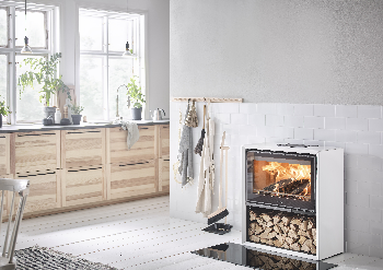 Contura 310 blanc avec porte en verre