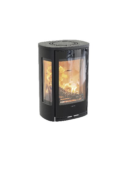 Contura 856w black - Glass door, lacquered aluminium top
