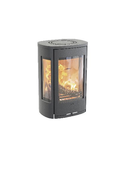 Contura 856w grey - Cast iron door, lacquered aluminium top