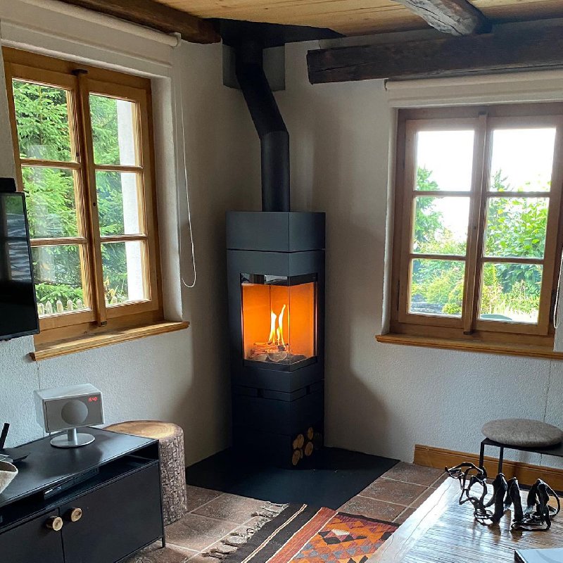 Wood-burning stove Skantherm Elements 400 angle - Carron-Lugon